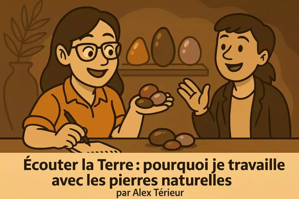 Alex explique pourquoi elle travaille avec des pierres naturelles - Ardèche